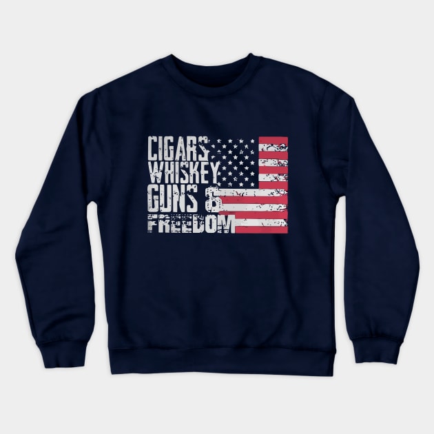 Cigars whiskey guns and freedom Crewneck Sweatshirt by francotankk